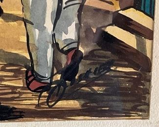 Original Art Man with donkey	
