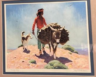 Gerard Curtis Delano Navajo Boy Art Signed Print	
