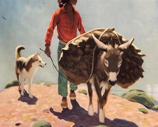 Gerard Curtis Delano Navajo Boy Art Signed Print	
