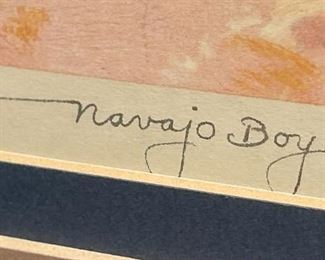 Gerard Curtis Delano Navajo Boy Art Signed Print	
