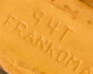 5pc Frankoma Prairie Green Wagon Wheel Teapot Sugar Set	
