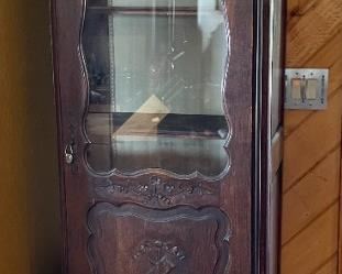 Carved Wood Slender Cabinet	
