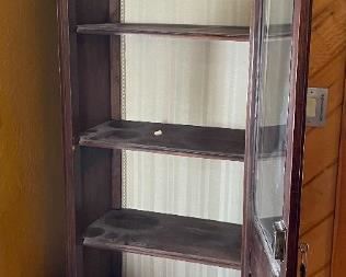 Carved Wood Slender Cabinet	
