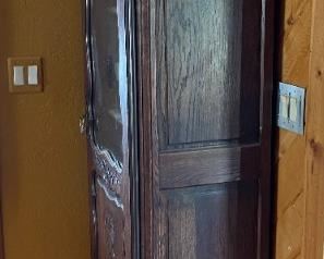 Carved Wood Slender Cabinet	
