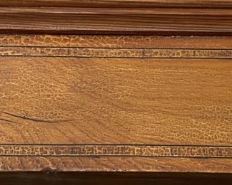 Mission Style Cabinet Stained Glass & Wood Inlay	
