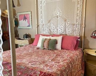 Antique Metal Frame Queen Bed Complete	
