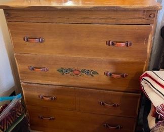 Hand painted Leather Handle Dresser	
