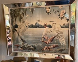 Mirror Frame Storks Painting	

