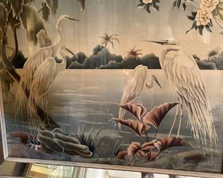 Mirror Frame Storks Painting	
