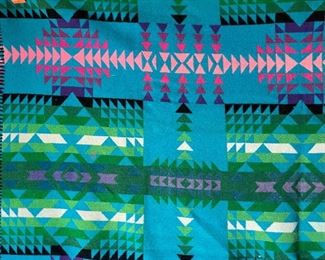 AS-IS Chief Beaver State Pendleton Blanket #2 Blue Green	
