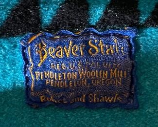 AS-IS Chief Beaver State Pendleton Blanket #2 Blue Green	

