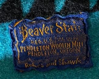 AS-IS Chief Beaver State Pendleton Blanket #2 Blue Green	
