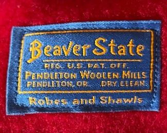 Beaver State Pendleton Blanket #7 Red Fringed	

