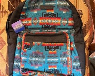 New Pendleton chief Joseph turquoise 100% wool backpack
