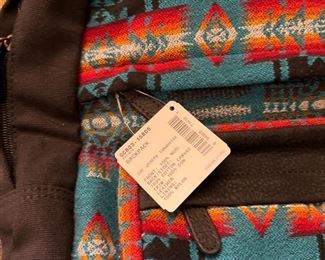 New Pendleton chief Joseph turquoise 100% wool backpack