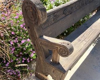 Rustic wooden bench