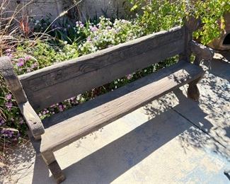 Rustic wooden bench