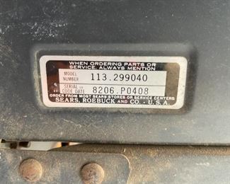 AS-IS Sears 113.299040 Table Saw		
