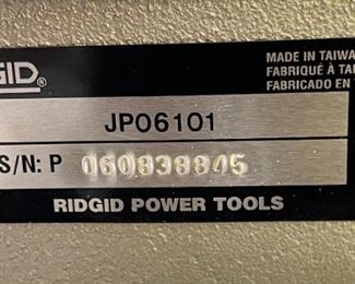 Ridgid Jointer/Planer JP06101		
