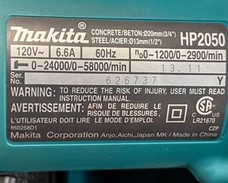 Makita Hammer Drill hp2050		
