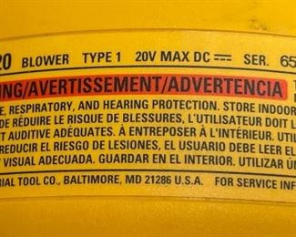 Dewalt DCBL720 Blower		
