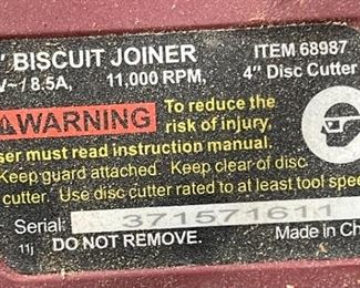Chicago Electric 68987 4” Biscuit Joiner		
