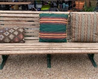 Iron Frame Wood Slat Park Bench		
