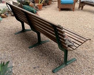 Iron Frame Wood Slat Park Bench		
