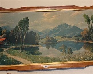 Vintage Framed Lake Art