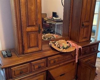 Wood Dresser & Mirror