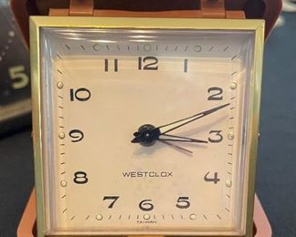 Vintage Westclox Wind Up Folding Portable Travel Alarm Clock