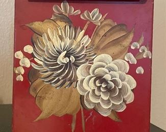 Vintage Hand Painted Tole Stationary Letter Holder