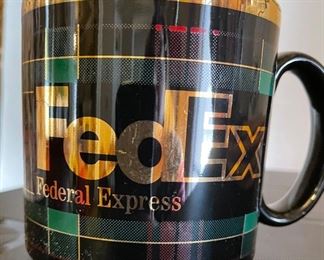 Vintage FedEx Gold Trim Coffee Mug
