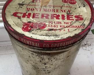 Vintage 30 LB Montmorency Cherries Tin Can