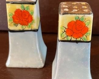 Vintage Lusterware Salt/Pepper Set Hand Painted Made in Japan