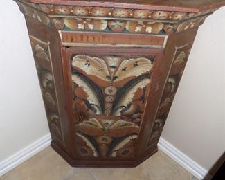 Antique Swedish corner cabinet