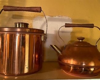 Vintage Spartan Copper Ice Bucket and Tea Kettle