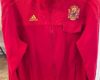 Adidas Red Spain Embroidered Patch Soccer Jacket - Vintage 
