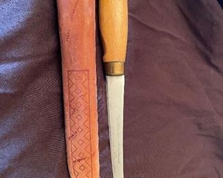 Rapala J. Marttiini Finland Hand Forged Fillet Fish Knive with Leather Sheath