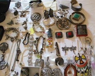 COSTUME JEWELRY AND SILVER JEWELRY