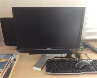 Computer monitor and keyboard
