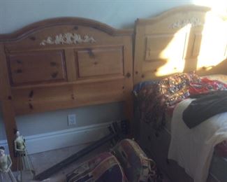 Twin headboards, one bed and bed frame