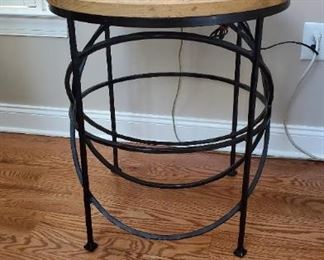 Wooden almost butcher block side table