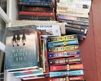 Books galore, hardcover, paperback, big and small