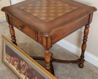 Handcrafted wooden chess top table