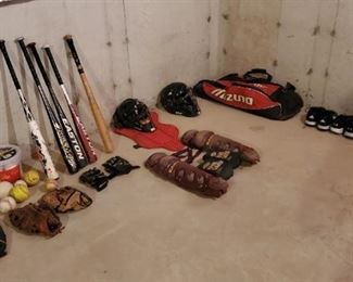 Bats, balls, gloves, catchers gear, cleats and more