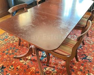 Dining table with six chairs