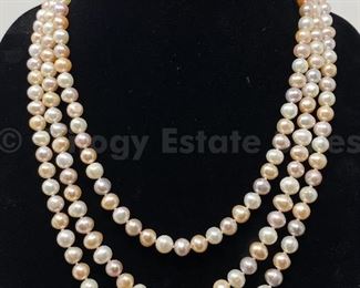 Opera length pearl necklace