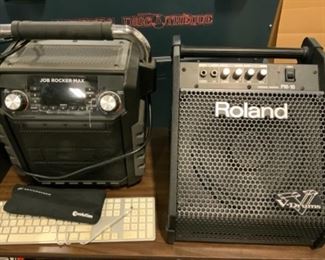 Job Rocker Max Bluetooth radio and Roland V-drums amp