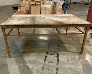 Old industrial metal table